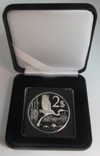 Load image into Gallery viewer, 1975 CAYMAN ISLANDS BLUE HERON HIGH GRADE SILVER PROOF $2 COIN ULTRA CAMEO BOXED
