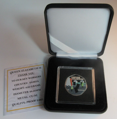 2020 THANK YOU KEYWORKERS SAMOA HALF DOLLAR COIN BOX & COA - REFUSE COLLECTORS