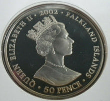 Load image into Gallery viewer, 1952-2002 HM THE QUEENS GOLDEN JUBILEE  PROOF FIFTY PENCE CROWN COIN COVER PNC
