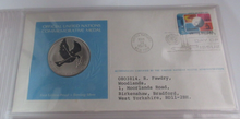 Load image into Gallery viewer, 1975 Peaceful Use of Outer Space First Edition United Nations Silver Proof Medal
