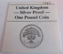 Load image into Gallery viewer, 1987 £1 ONE POUND SILVER PROOF COIN ENGLISH OAK ROYAL MINT BOX &amp; COA
