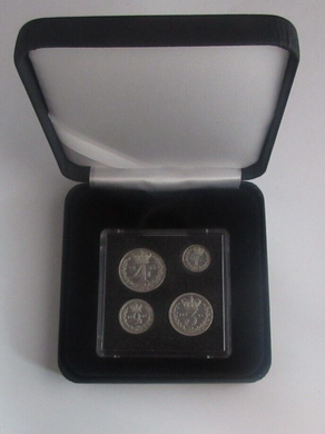 1825 Maundy Money George IV 1d - 4d 4 UK Coin Set In Quadrum Box EF - Unc