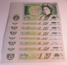 Load image into Gallery viewer, BANK OF ENGLAND ONE POUND £1 BANKNOTE PAGE IN NOTE HOLDER (ONE NOTE)
