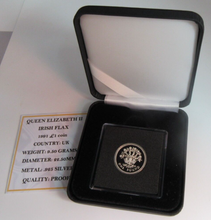 Load image into Gallery viewer, 1991 £1 QUEEN ELIZABETH II IRISH FLAX SILVER PROOF ONE POUND COIN BOX &amp; COA
