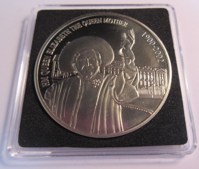 1900-2002 HM QUEEN ELIZABETH THE QUEEN MOTHER MEDAL WITH COA & CLEAR FLIP