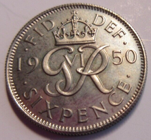 Load image into Gallery viewer, 1950 KING GEORGE VI SIXPENCE 6d PROOF COIN IN PROTECTIVE CLEAR FLIP
