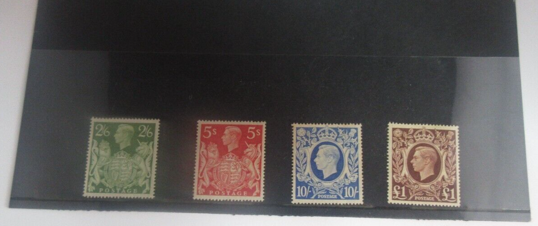 George VI High Value Stamps MNH 1939 5 Shillings to £1 One Pound 4 Stamp Set