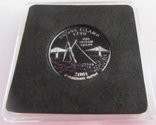Load image into Gallery viewer, 2001 UNITED STATES MINT STATE QUARTER DOLLAR RHODE ISLAND 1790 PLATINUM PLATED
