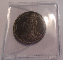 Load image into Gallery viewer, QUEEN VICTORIA SHILLING 1889 VF-EF .925 SILVER ONE SHILLING COIN IN CLEAR FLIP
