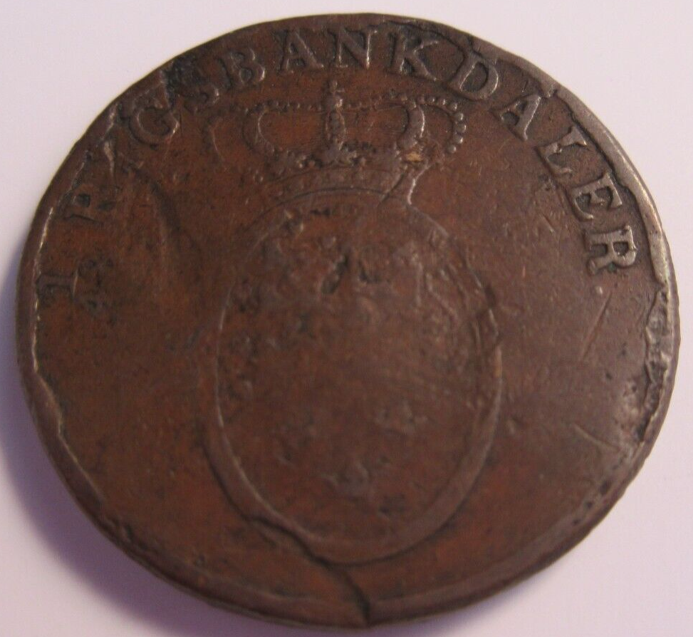 1818 DENMARK 2 RIGSBANK SKILLING COIN GF IN PROTECTIVE CLEAR FLIP
