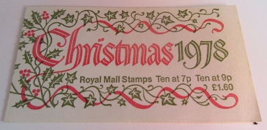 STAMP BOOKLET ROYAL MAIL CHRISTMAS 1978 NEW OLD STOCK 10 X 7P  & 9P STAMPS MNH