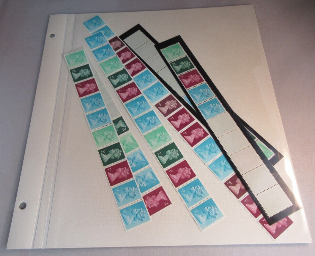 ROYAL MAIL MULTI VALUE COILS MINT 95 X STAMPS MNH WITH ALBUM SHEET