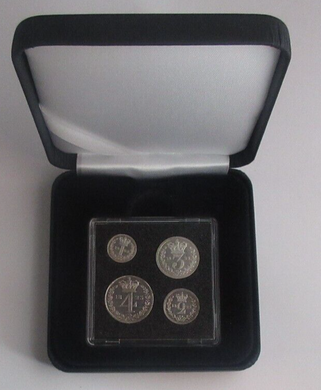 1823 Maundy Money George IV 1d - 4d 4 UK Coin Set In Quadrum Box EF - Unc