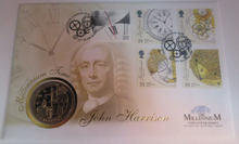 Load image into Gallery viewer, John Harrison Millennium Gibraltar 1999 Verenium Proof-Like £5 Coin PNC
