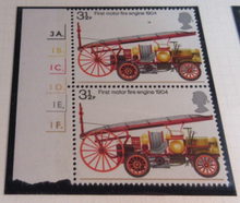 Load image into Gallery viewer, 1974 FIRE ENGINE POSTAGE STAMP PAIRS MNH 8 STAMPS WITH ALBUM PAGE
