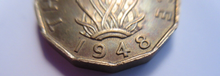Load image into Gallery viewer, KING GEORGE VI THREE PENCE SCARCE DATE 1948 BRASS AUNC COIN WITH CLEAR FLIP
