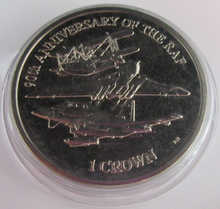 Load image into Gallery viewer, 2008 90TH ANNIVERSARY OF THE RAF QEII FALKLANDS BU ONE CROWN COIN WITH CAPSULE
