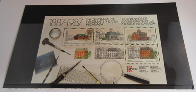 CANADA POSTAGE STAMPS 1887-1987 CENTENNIAL OF ORGANIZED PHILATELY IN CANADA MNH