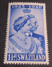 Load image into Gallery viewer, 1937-1949 KING GEORGE VI SWAZILAND PRE DECIMAL STAMPS &amp; STAMP HOLDER
