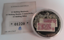 Load image into Gallery viewer, 2007 TEN SHILLING BANKNOTE 40MM UNC MEDALLION WITH CAPSULE &amp; COA
