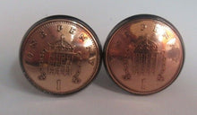 Load image into Gallery viewer, Queen Elizabeth 1 Penny Domed Cufflinks Coin Crafts gifts Birthdays &amp; Christmas
