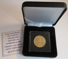 Load image into Gallery viewer, BILL OF RIGHTS QUEEN ELIZABETH II £2 1989 UK TWO POUND COIN BUNC BOX &amp; COA

