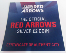 Load image into Gallery viewer, 2019 RED ARROWS QUEEN ELIZABETH II JERSEY SILVER PROOF £2 COIN BOX &amp; COA
