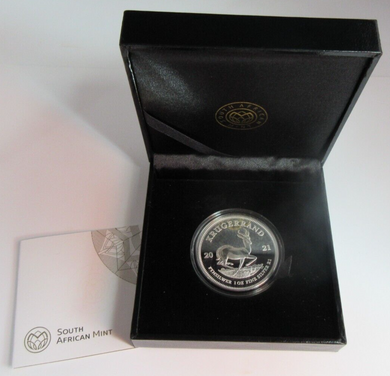 2021 KRUGERRAND 1OZ FINE .999 SILVER PROOF SOUTH AFRICA MINT BOX & COA