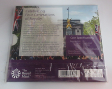 Load image into Gallery viewer, 2018 Four Generations, One Historic Moment Royal Mint UK BUnc £5 Coin SealedPack

