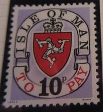 Load image into Gallery viewer, ISLE OF MAN POSTAGE TO PAY STAMPS MNH 8 STAMPS WITH ALBUM PAGE
