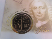 Load image into Gallery viewer, John Harrison Millennium Gibraltar 1999 Verenium Proof-Like £5 Coin PNC
