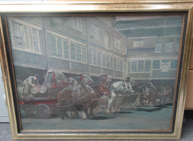 Whitbread Brewery London Chiswell Street Limited Print A J Munnings + Gold Frame