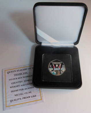2020 THANK YOU KEYWORKERS SAMOA HALF DOLLAR COIN BOX & COA GOVERNMENT OFFICIALS