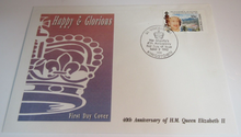 Load image into Gallery viewer, QUEEN ELIZABETH II HAPPY &amp; GLORIOUS 40th ANNIVER 4 FIRST DAY COVERS - ST VINCENT
