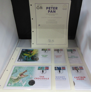 2019 PETER PAN COMPLETE COMMEMORATIVE COVER COLLECTION QEII IOM 50p PNC'S