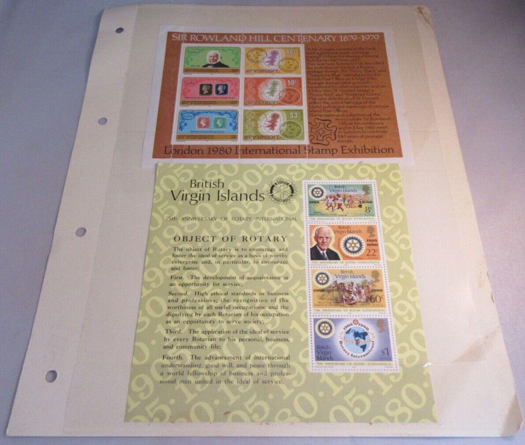 ST VINCENT & BRITISH VIRGIN ISLANDS MINISHEETS MNH