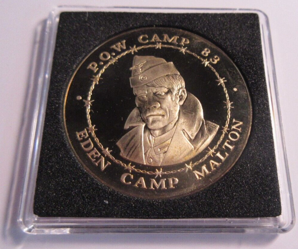 POW CAMP 83 EDEN CAMP MALTON MEDALLION WITH QUADRANT CAPSULE