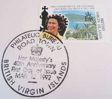 Load image into Gallery viewer, QUEEN ELIZABETH II HAPPY &amp; GLORIOUS 40th ANNIVERS 4 FIRST DAY COVERS - BVI
