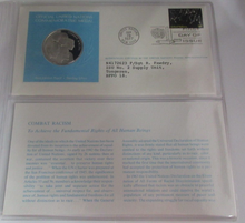 Load image into Gallery viewer, 1977 Fighting Against Racism First Edition United Nations Silver Proof Medal
