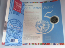 Load image into Gallery viewer, 1995 United Nations For Peace 50 Years Royal Mint UK BUnc £2 Sealed Coin Pack
