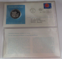 Load image into Gallery viewer, 1975 International Women&#39;s Year First Edition United Nations Silver Proof Medal
