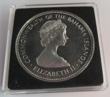 Load image into Gallery viewer, 1971 BAHAMAS QUEEN ELIZABETH II 2 DOLLAR .925 SILVER PROOF 40MM COIN FLAMINGOS
