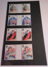 Load image into Gallery viewer, 1982 EUROPA BRITISH THEATRE GUTTER PAIRS 8 STAMPS MNH IN CLEAR FRONTED HOLDER
