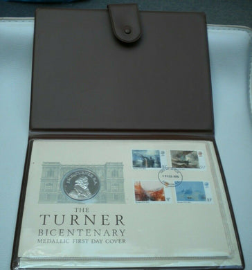 TURNER BICENTENARY MEDALLIC FIRST DAY COVER  PNC,STAMPS, P/MARK, PADDED CASE