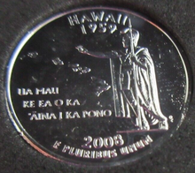 Load image into Gallery viewer, 2008 UNITED STATES MINT STATE QUARTER DOLLAR HAWAII 1959 PLATINUM PLATED
