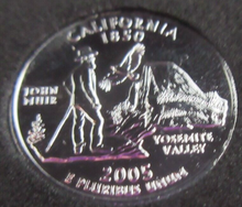 Load image into Gallery viewer, 2005 UNITED STATES MINT STATE QUARTER DOLLAR CALIFORNIA 1850 PLATINUM PLATED
