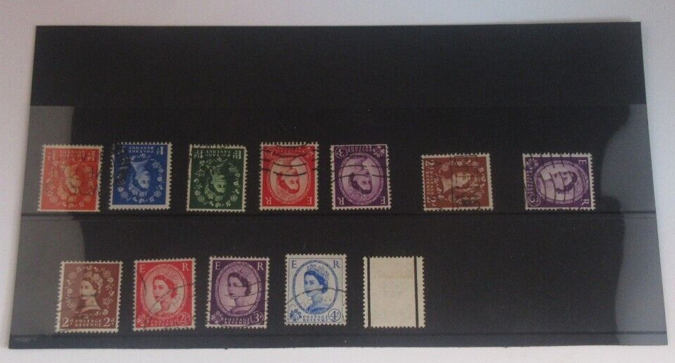 Wilding Queen Elizabeth II 5 Inverted Watermarks & 5 Graphite Lines Used Stamps