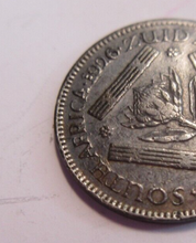 Load image into Gallery viewer, KING GEORGE V 3d 1926 .800 SILVER THREE PENCE COIN VF-EF SOUTH AFRICA IN FLIP
