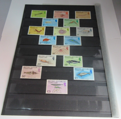 BRITISH ANTARCTIC TERRITORY SEA CREATURE STAMPS MNH WITH STAMP HOLDER PAGE