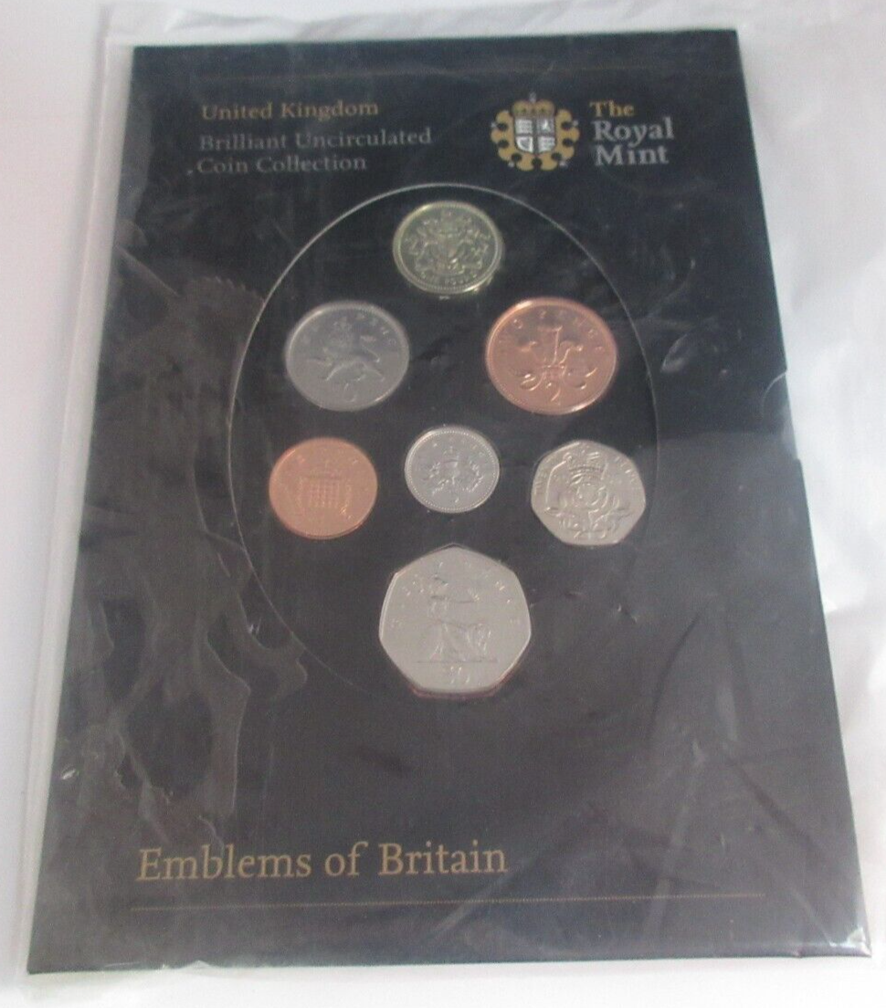Emblems of Britain 2008 Last Year UK Coinage Royal Mint BUnc 7 Coin Pack